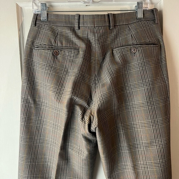 Burberry Plaid Cuffed Wool Trousers 32 - Picture 5 of 13